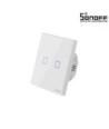 GloboStar® 80131  SONOFF T2EU2C-RF - 433MHz Wireless Smart Wall Touch Button Switch AC 100-240V Max 4A (2A-Way) 2 Way - RF Series